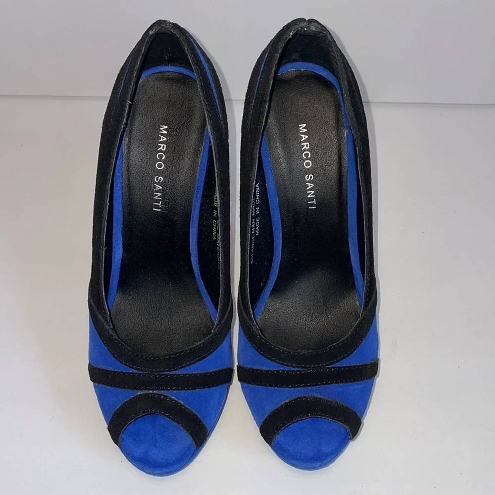 MARCO SANTI blue cobalt Virginia heels pumps in women’s 5.5M - Picture 4 of 14